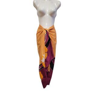 Womens Sarong Cotton Wrap Handpainted Batik Wrapskirt Beach Pareo Beachwear -NEW